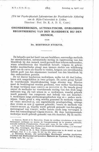 Eerste pagina van het artikel zoals het is gepubliceerd in het tijdschrift