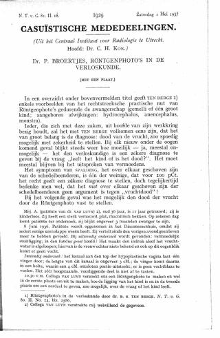 Eerste pagina van het artikel zoals het is gepubliceerd in het tijdschrift