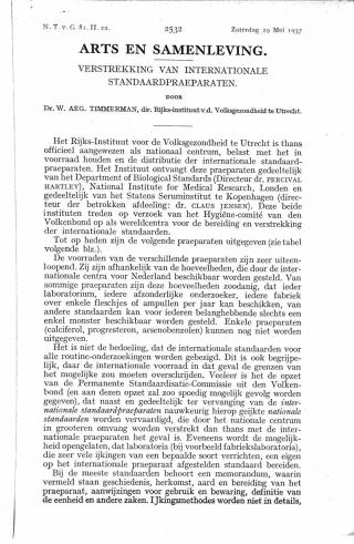 Eerste pagina van het artikel zoals het is gepubliceerd in het tijdschrift