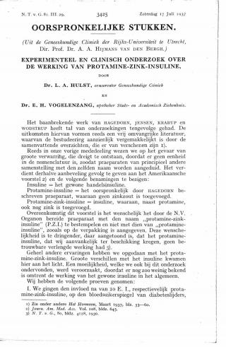 Eerste pagina van het artikel zoals het is gepubliceerd in het tijdschrift