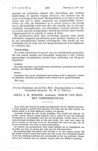 Eerste pagina van het artikel zoals het is gepubliceerd in het tijdschrift