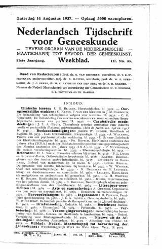 Eerste pagina van het artikel zoals het is gepubliceerd in het tijdschrift