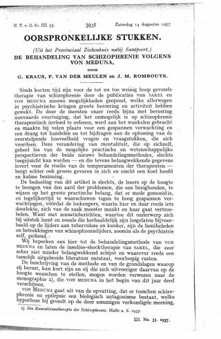 Eerste pagina van het artikel zoals het is gepubliceerd in het tijdschrift