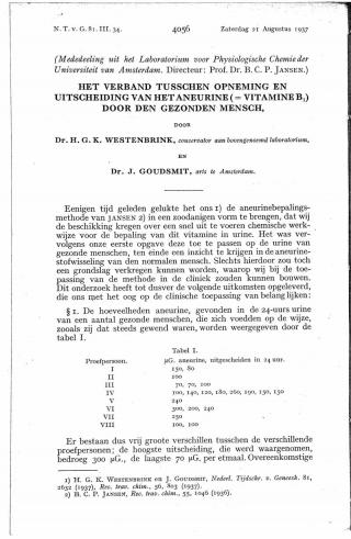 Eerste pagina van het artikel zoals het is gepubliceerd in het tijdschrift