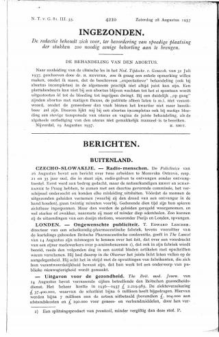 Eerste pagina van het artikel zoals het is gepubliceerd in het tijdschrift