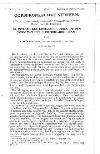 Eerste pagina van het artikel zoals het is gepubliceerd in het tijdschrift