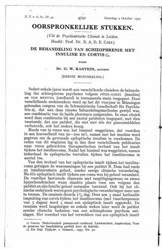 Eerste pagina van het artikel zoals het is gepubliceerd in het tijdschrift