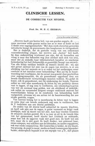 Eerste pagina van het artikel zoals het is gepubliceerd in het tijdschrift