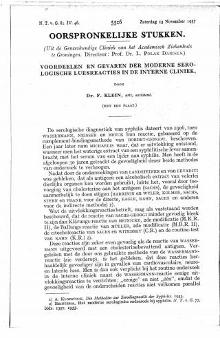 Eerste pagina van het artikel zoals het is gepubliceerd in het tijdschrift