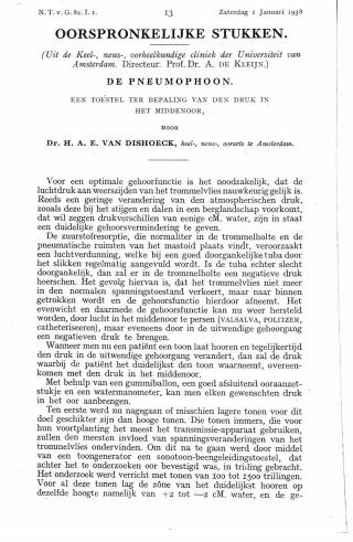 Eerste pagina van het artikel zoals het is gepubliceerd in het tijdschrift