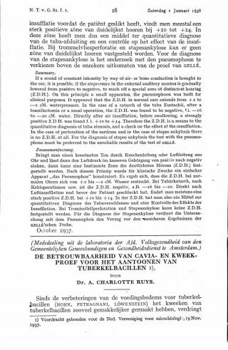 Eerste pagina van het artikel zoals het is gepubliceerd in het tijdschrift