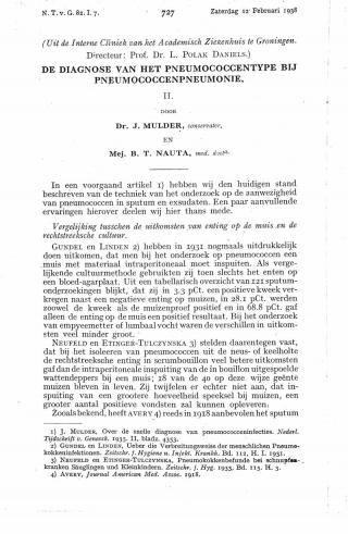 Eerste pagina van het artikel zoals het is gepubliceerd in het tijdschrift