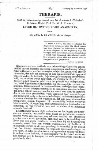 Eerste pagina van het artikel zoals het is gepubliceerd in het tijdschrift