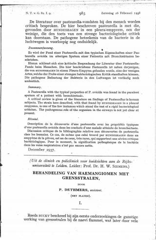 Eerste pagina van het artikel zoals het is gepubliceerd in het tijdschrift