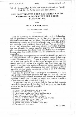 Eerste pagina van het artikel zoals het is gepubliceerd in het tijdschrift