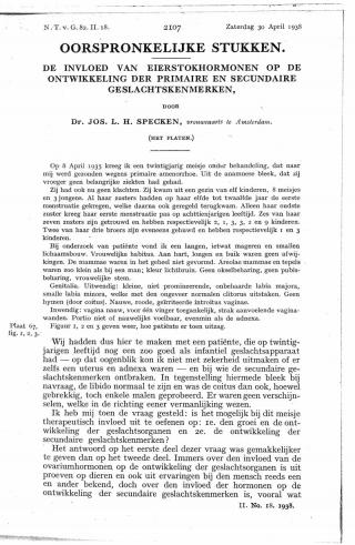Eerste pagina van het artikel zoals het is gepubliceerd in het tijdschrift
