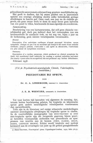 Eerste pagina van het artikel zoals het is gepubliceerd in het tijdschrift