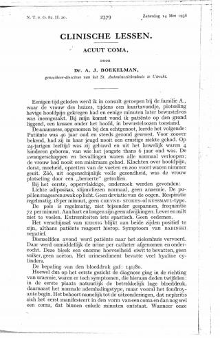 Eerste pagina van het artikel zoals het is gepubliceerd in het tijdschrift