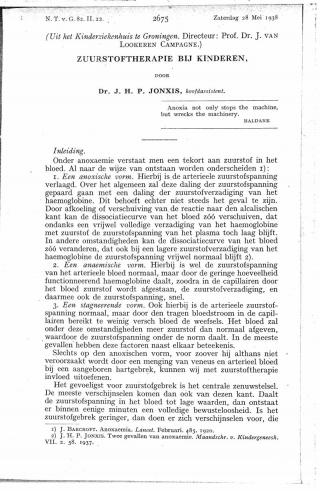 Eerste pagina van het artikel zoals het is gepubliceerd in het tijdschrift