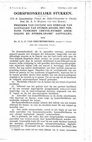 Eerste pagina van het artikel zoals het is gepubliceerd in het tijdschrift