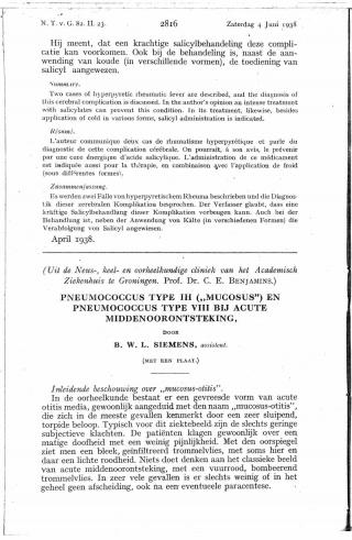 Eerste pagina van het artikel zoals het is gepubliceerd in het tijdschrift