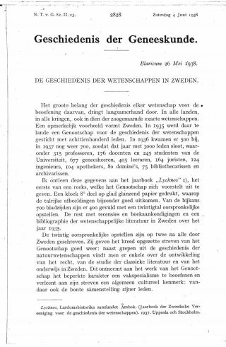 Eerste pagina van het artikel zoals het is gepubliceerd in het tijdschrift