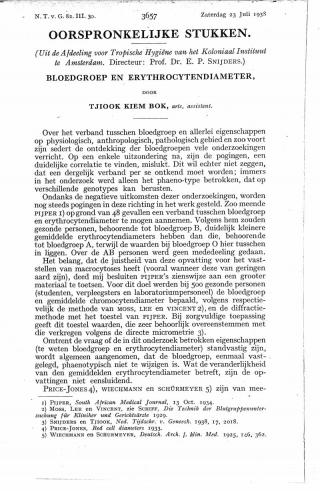 Eerste pagina van het artikel zoals het is gepubliceerd in het tijdschrift