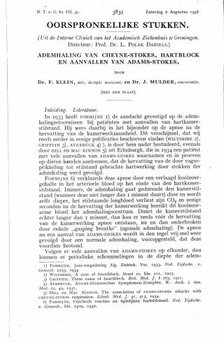 Eerste pagina van het artikel zoals het is gepubliceerd in het tijdschrift