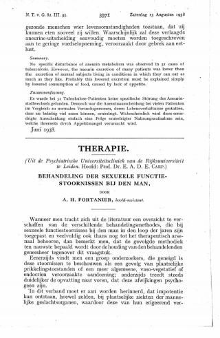 Eerste pagina van het artikel zoals het is gepubliceerd in het tijdschrift