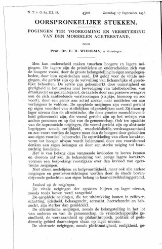 Eerste pagina van het artikel zoals het is gepubliceerd in het tijdschrift