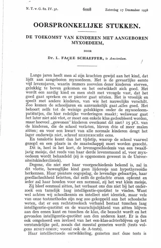 Eerste pagina van het artikel zoals het is gepubliceerd in het tijdschrift