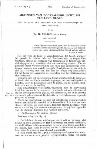 Eerste pagina van het artikel zoals het is gepubliceerd in het tijdschrift