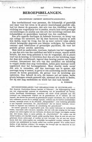 Eerste pagina van het artikel zoals het is gepubliceerd in het tijdschrift