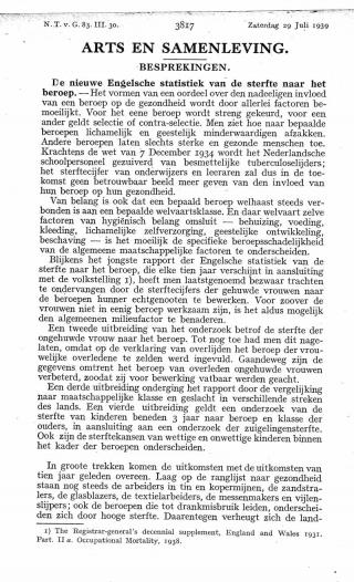 Eerste pagina van het artikel zoals het is gepubliceerd in het tijdschrift