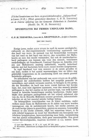 Eerste pagina van het artikel zoals het is gepubliceerd in het tijdschrift