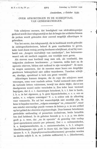 Eerste pagina van het artikel zoals het is gepubliceerd in het tijdschrift