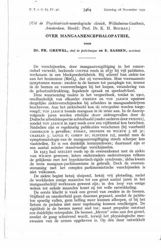 Eerste pagina van het artikel zoals het is gepubliceerd in het tijdschrift