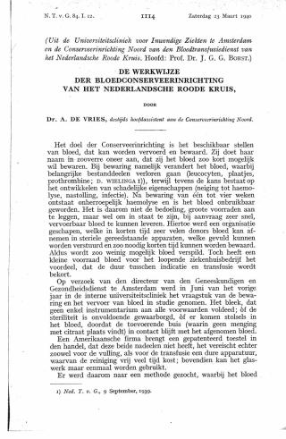 Eerste pagina van het artikel zoals het is gepubliceerd in het tijdschrift