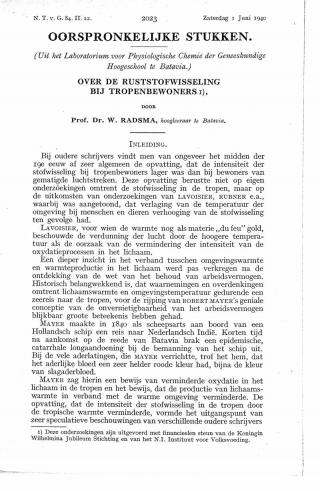 Eerste pagina van het artikel zoals het is gepubliceerd in het tijdschrift