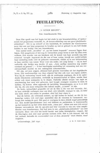 Eerste pagina van het artikel zoals het is gepubliceerd in het tijdschrift