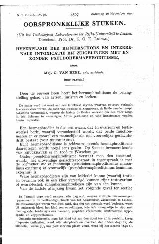 Eerste pagina van het artikel zoals het is gepubliceerd in het tijdschrift