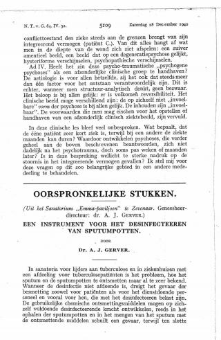 Eerste pagina van het artikel zoals het is gepubliceerd in het tijdschrift