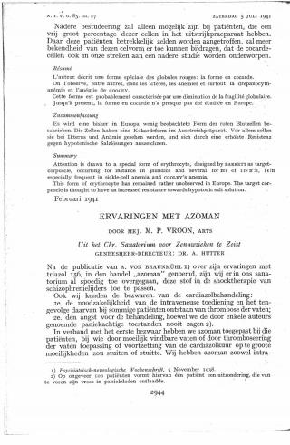 Eerste pagina van het artikel zoals het is gepubliceerd in het tijdschrift