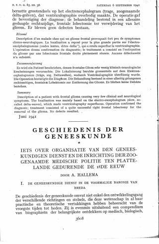 Eerste pagina van het artikel zoals het is gepubliceerd in het tijdschrift