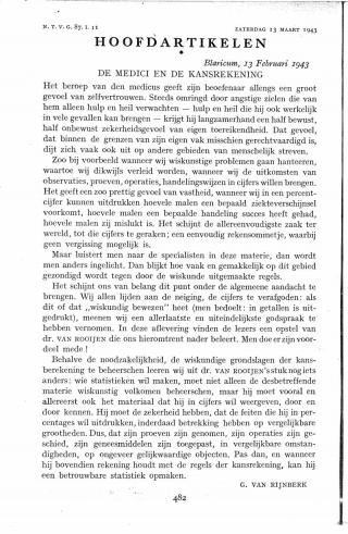 Eerste pagina van het artikel zoals het is gepubliceerd in het tijdschrift