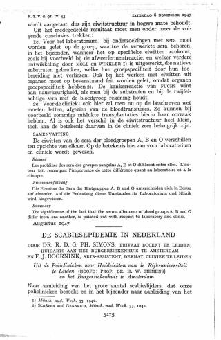 Eerste pagina van het artikel zoals het is gepubliceerd in het tijdschrift