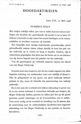 Eerste pagina van het artikel zoals het is gepubliceerd in het tijdschrift