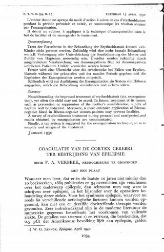 Eerste pagina van het artikel zoals het is gepubliceerd in het tijdschrift