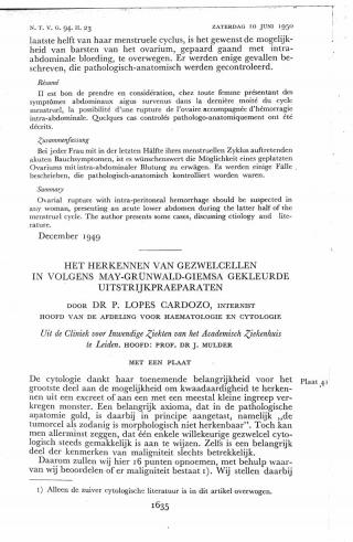 Eerste pagina van het artikel zoals het is gepubliceerd in het tijdschrift