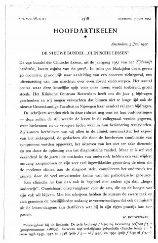 Eerste pagina van het artikel zoals het is gepubliceerd in het tijdschrift